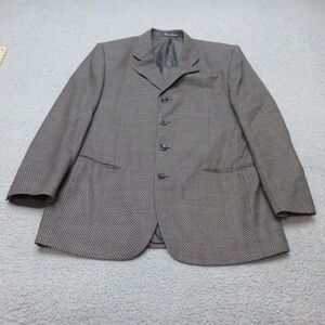 Baracuta Suit Jacket Mens 42R Brown Black Single Breasted Blazer Notch Lapel